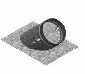100mm FLAT TAKE OFF WITH DAMPER 45DEG