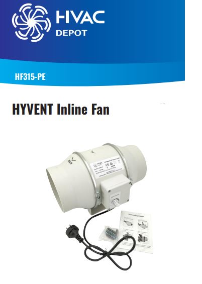 HYVENT Inline Fan 150mm dia
