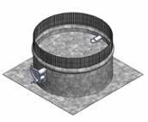 100mm FLAT TAKE OFF WITH DAMPER 90DEG